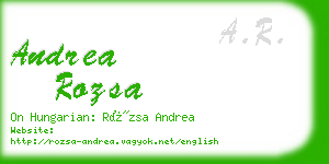 andrea rozsa business card